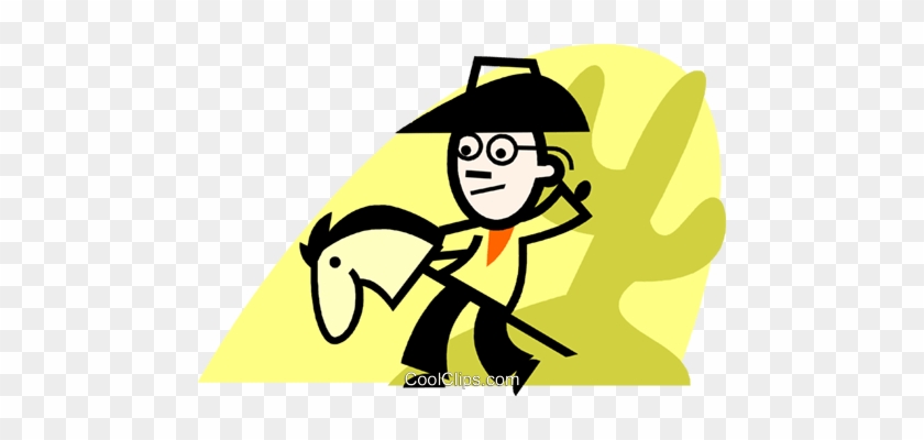 Boy Playing With His Hobby Horse Royalty Free Vector - Boy Playing With His Hobby Horse Royalty Free Vector #1544626