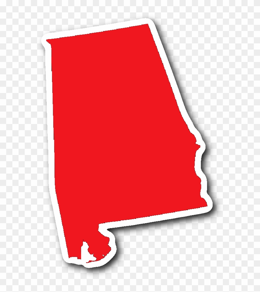 Alabama State Shape Sticker Red - Alabama State Shape Sticker Red #1544887