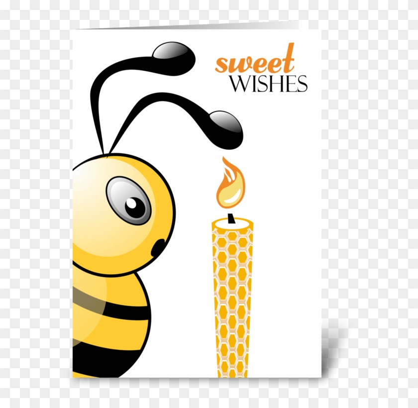 Bee And Birthday Candle - Bee And Birthday Candle #1544997