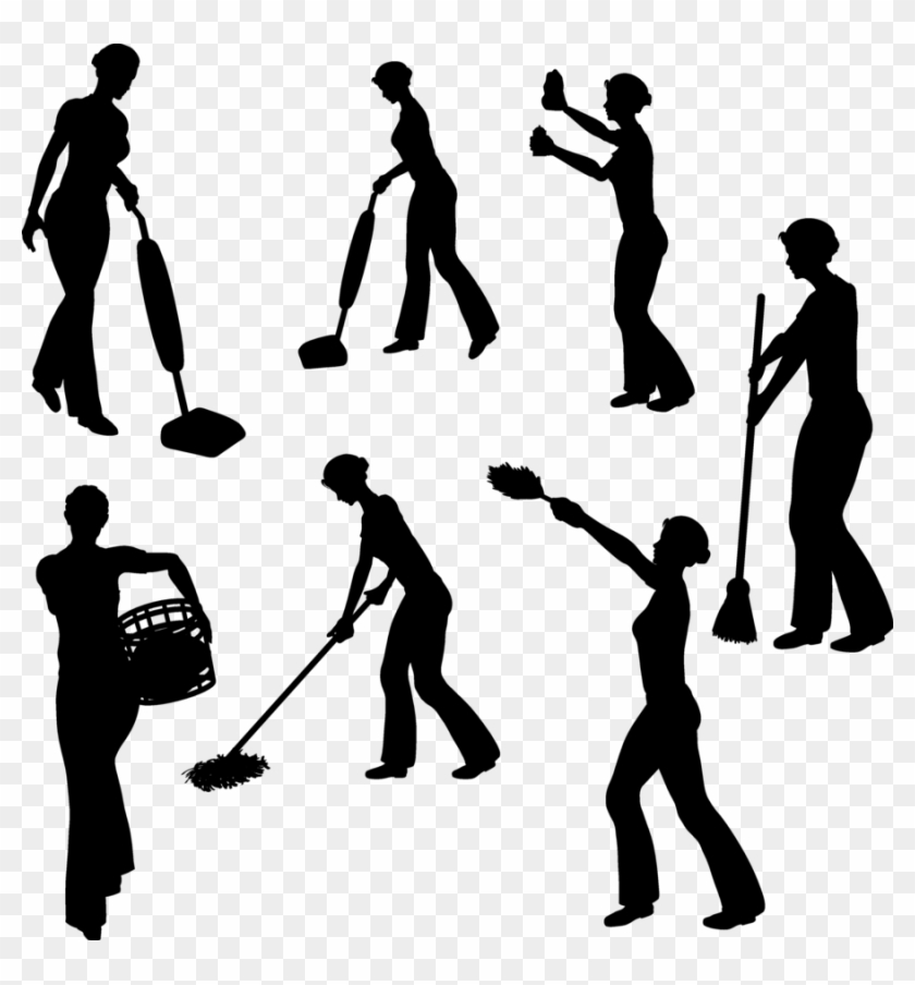 Cleaning Silhouette Clipart Cleaning Housekeeping Maid - Cleaning Silhouette Clipart Cleaning Housekeeping Maid #1545087