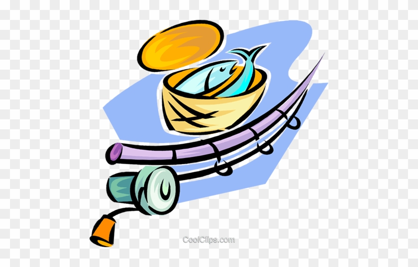 Fishing Rod And Basket Royalty Free Vector Clip Art - Fishing Rod And Basket Royalty Free Vector Clip Art #1545931