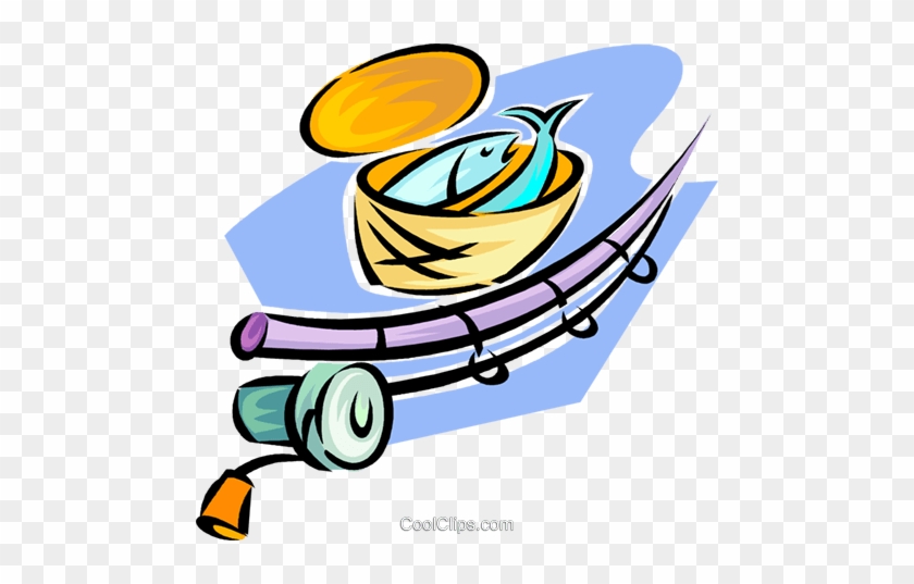 Fishing Rod And Basket Royalty Free Vector Clip Art - Fishing Rod And Basket Royalty Free Vector Clip Art #1545931