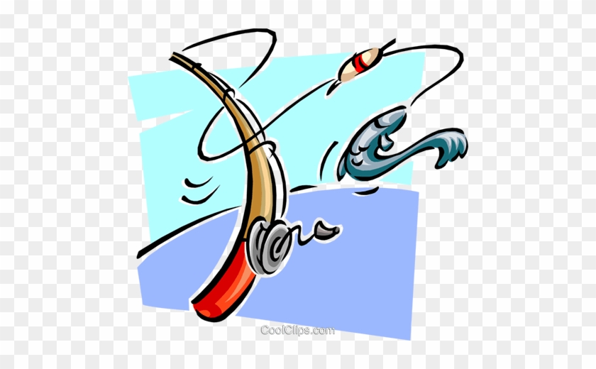 Fishing Rod Landing Fish Royalty Free Vector Clip Art - Fishing Rod Landing Fish Royalty Free Vector Clip Art #1545932