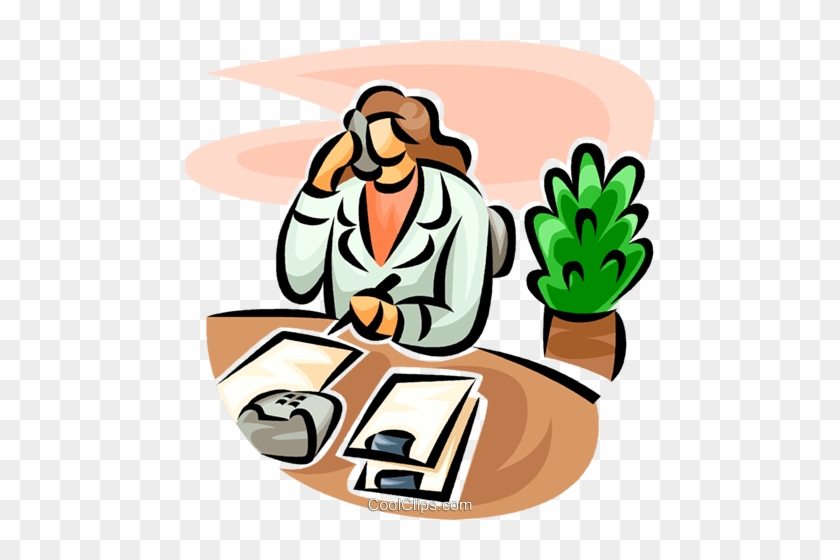 Doctor On The Phone Royalty Free Vector Clip Art - Doctor On The Phone Royalty Free Vector Clip Art #1546417