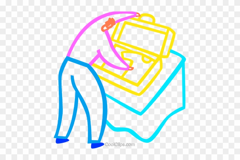 Man Packing His Suitcase Royalty Free Vector Clip Art - Man Packing His Suitcase Royalty Free Vector Clip Art #1547310