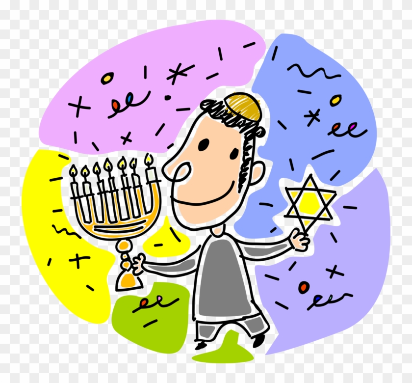 Jewish Boy In Synagogue With Menorah - Jewish Boy In Synagogue With Menorah #1547560