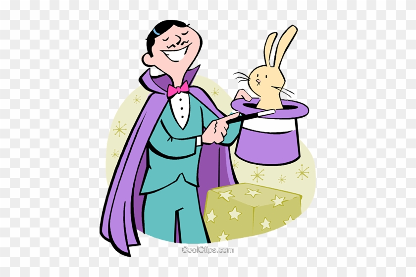 Magician With Rabbit Royalty Free Vector Clip Art Illustration - Magician With Rabbit Royalty Free Vector Clip Art Illustration #1548083