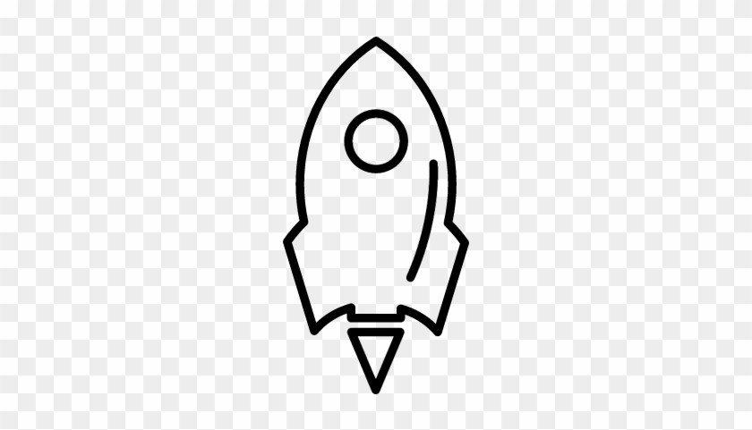 Rocket Ship Variant With Circle Outline Vector - Rocket Ship Variant With Circle Outline Vector #1548110