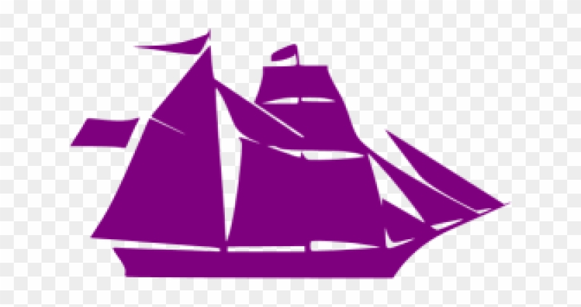 Sailing Ship Clipart Purple - Sailing Ship Clipart Purple #1548221