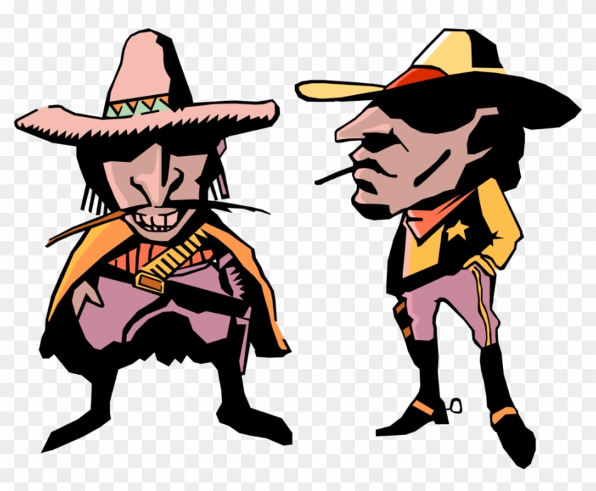 Vector Illustration Of Old West Mexican Bandito Cowboy - Vector Illustration Of Old West Mexican Bandito Cowboy #1548955