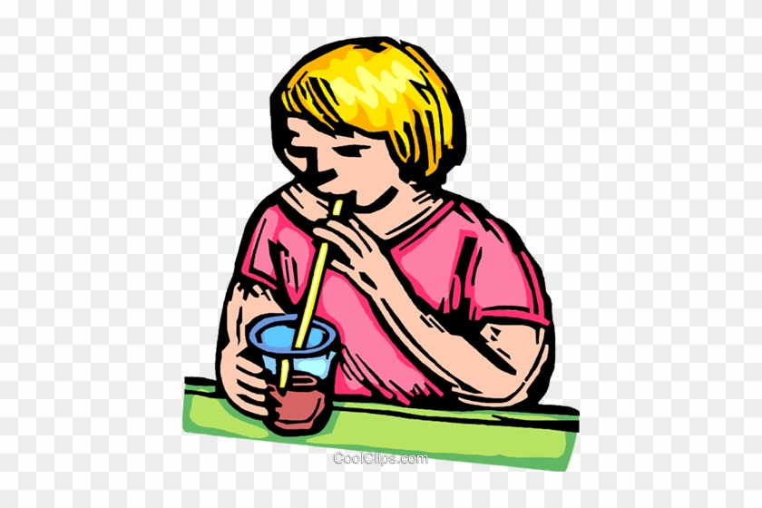 Child Drinking Royalty Free Vector Clip Art Illustration - Child Drinking Royalty Free Vector Clip Art Illustration #1549344