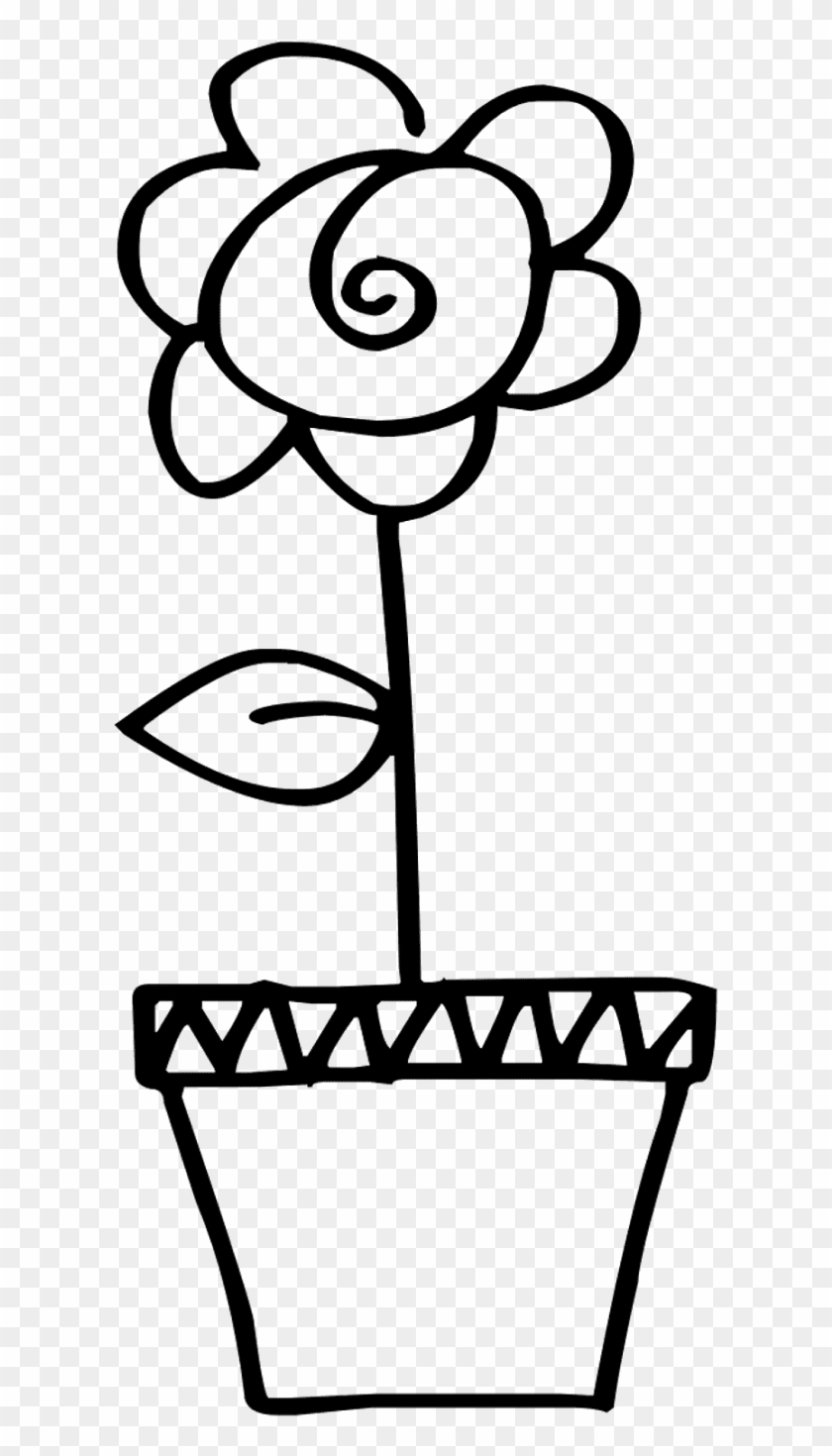 flower pot outline clip art