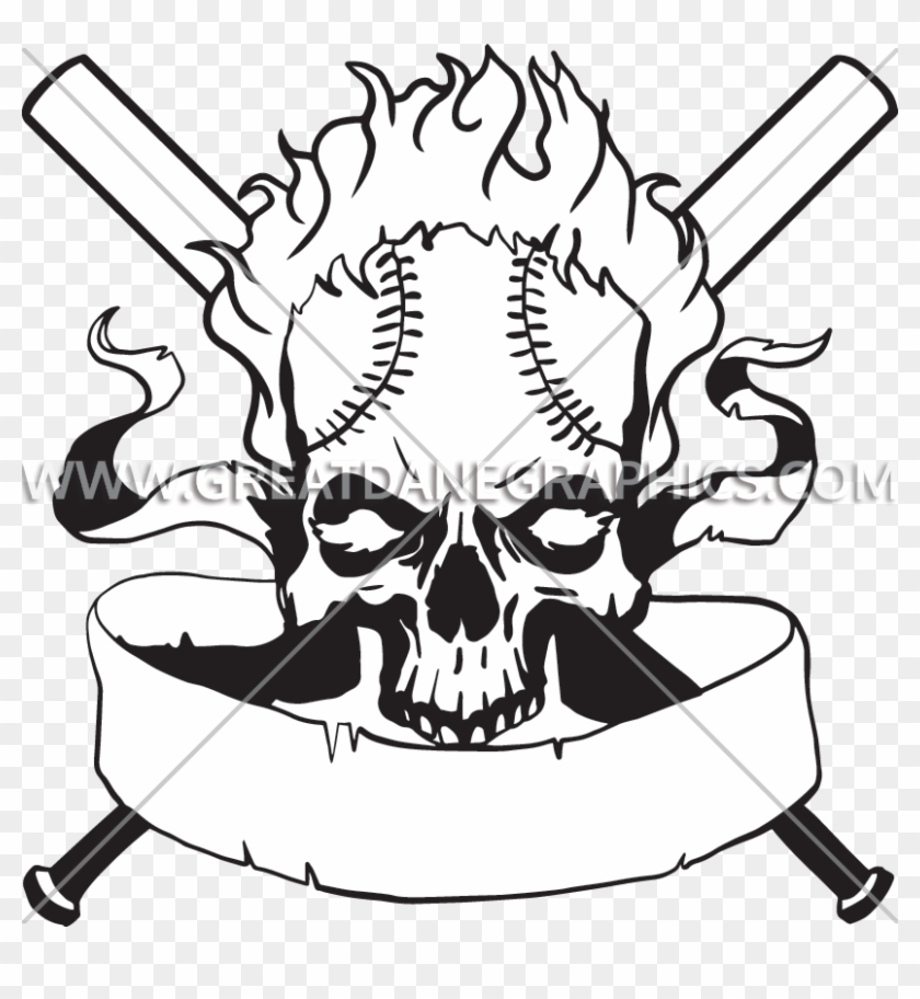 Baseball Clipart Skull - Baseball Clipart Skull #1549922