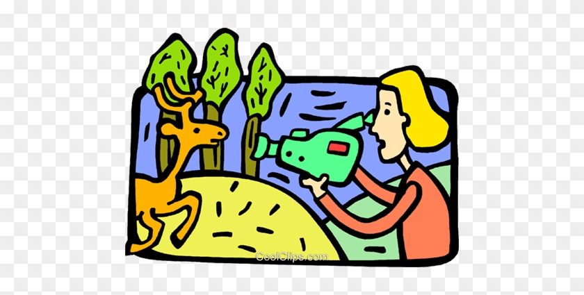Woman Filming Wild Life Royalty Free Vector Clip Art - Woman Filming Wild Life Royalty Free Vector Clip Art #1550024