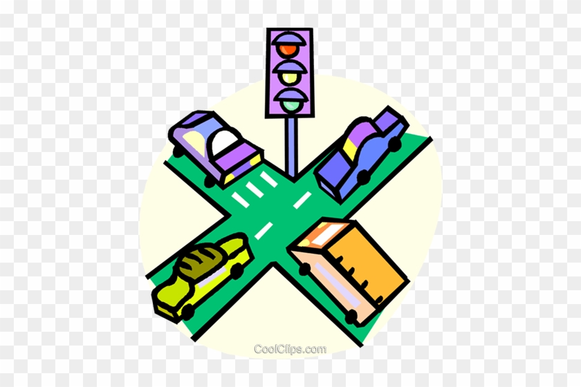 Vehicles At An Intersection Royalty Free Vector Clip - Vehicles At An Intersection Royalty Free Vector Clip #1550056