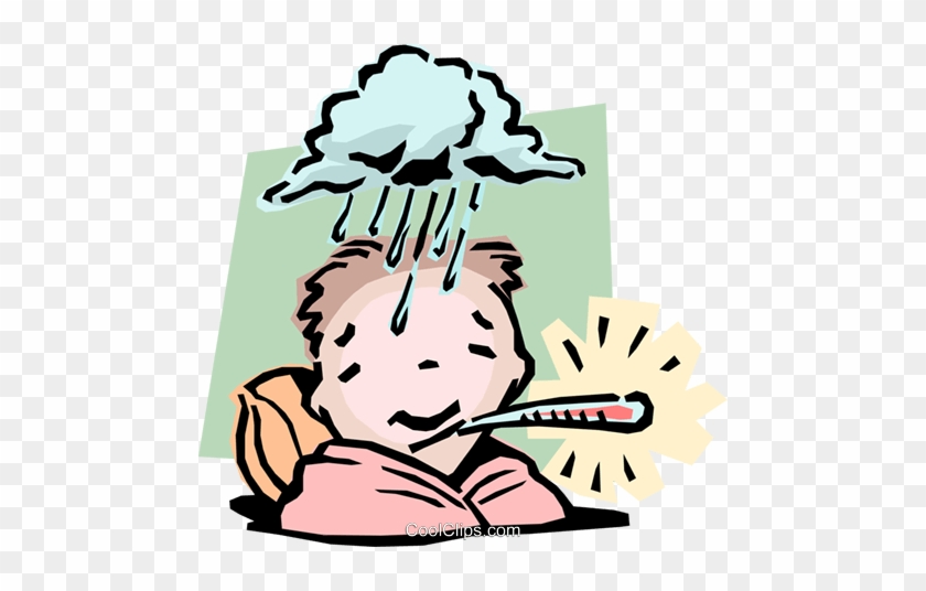 Boy Feeling Under The Weather Royalty Free Vector Clip - Boy Feeling Under The Weather Royalty Free Vector Clip #1550119