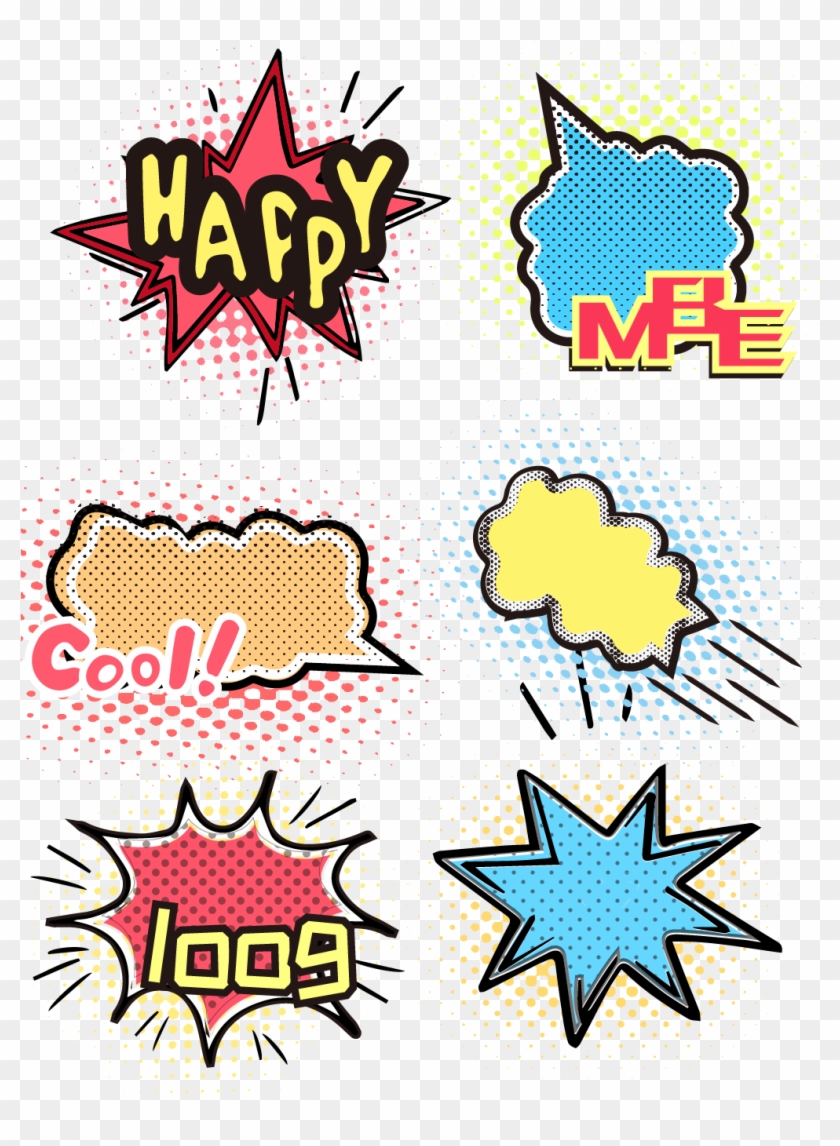 Color Explosion Cloud Pop Style Ai Vector Dialog 02 - Color Explosion Cloud Pop Style Ai Vector Dialog 02 #1550434