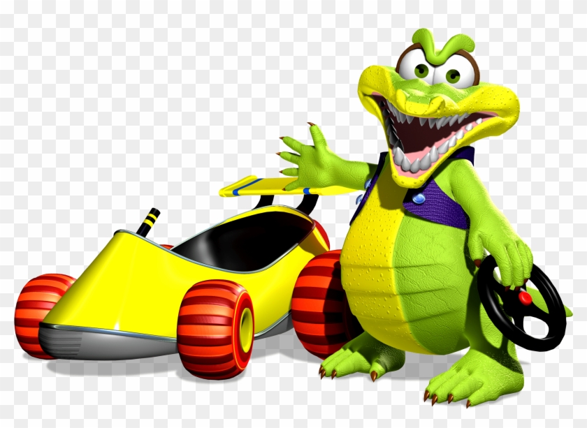 Krunch And His Car In Diddy Kong Racing Ds - Krunch And His Car In Diddy Kong Racing Ds #1551772