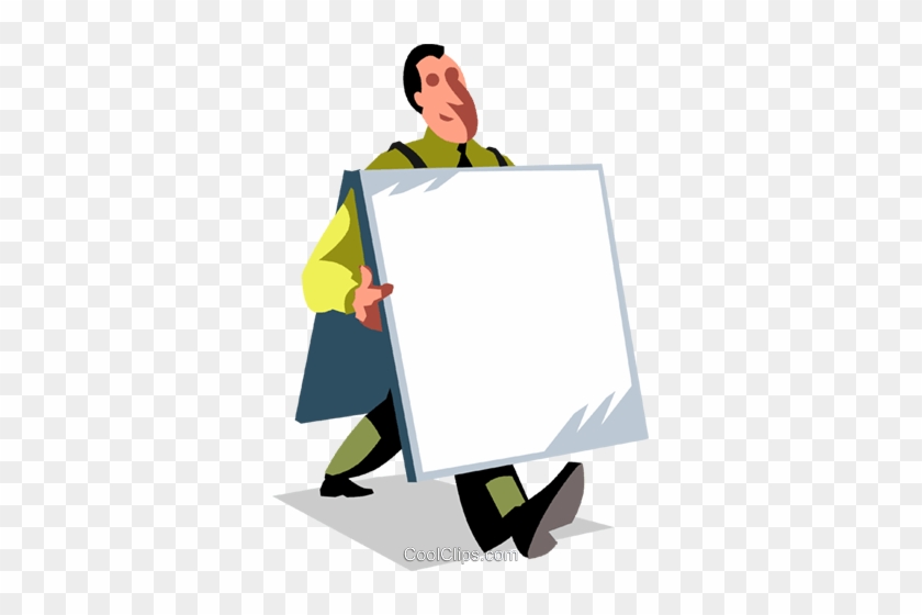 Businessman Holding A Blank Sign Royalty Free Vector - Businessman Holding A Blank Sign Royalty Free Vector #1553529
