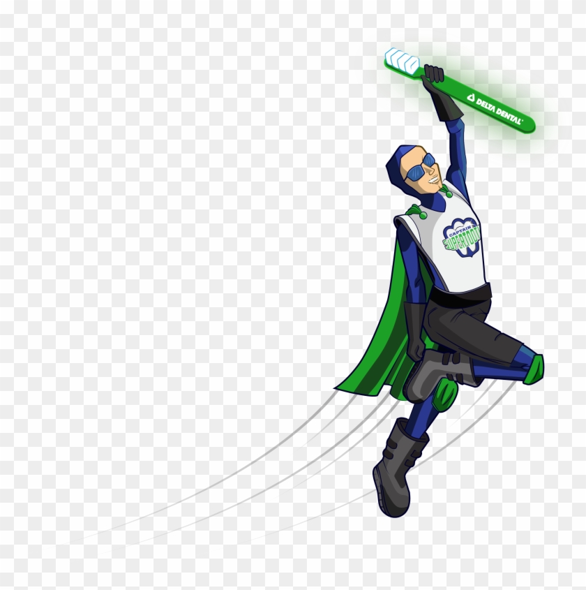 Captain Supertooth Cartoon Character Flying - Captain Supertooth Cartoon Character Flying #1553588