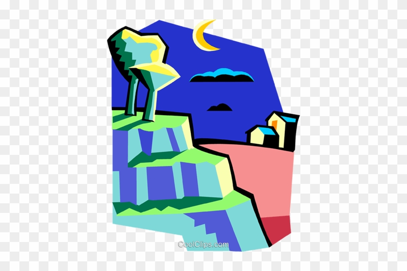 Night Scene Royalty Free Vector Clip Art Illustration - Night Scene Royalty Free Vector Clip Art Illustration #1553607