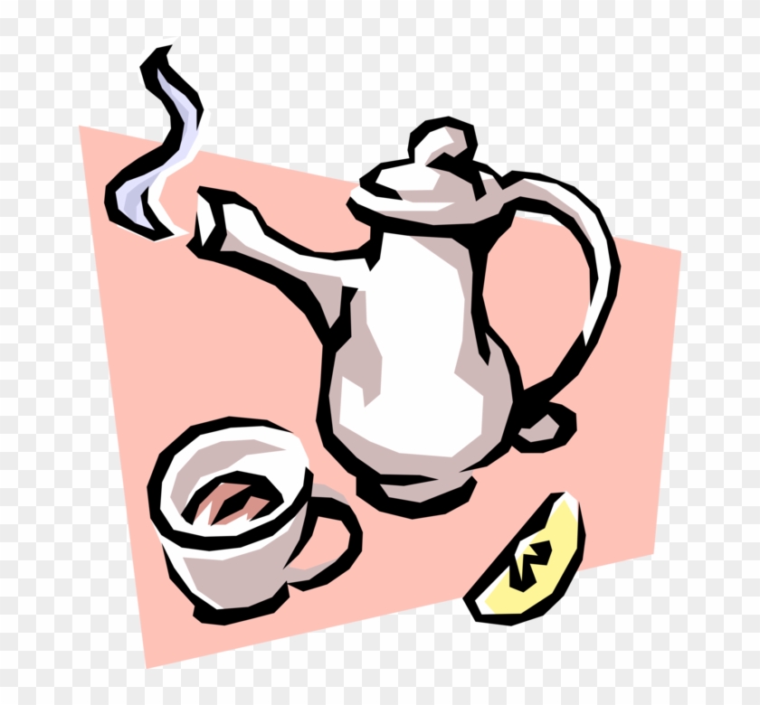 Vector Illustration Of Teapot With Spout And Handle - Vector Illustration Of Teapot With Spout And Handle #1553633