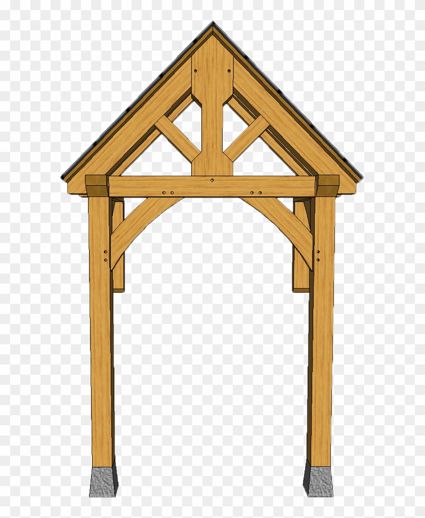 2 Post Porch A19 With Ornate King Post Truss With Rear - 2 Post Porch A19 With Ornate King Post Truss With Rear #1553697