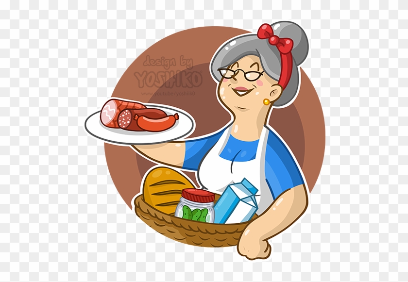 Cartoon Grandma With Groceries By Yoshik0 Animation - Cartoon Grandma With Groceries By Yoshik0 Animation #1554084