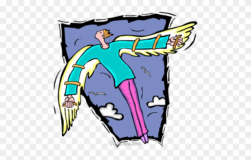 Soaring With Manmade Wings Royalty Free Vector Clip Soaring With Man