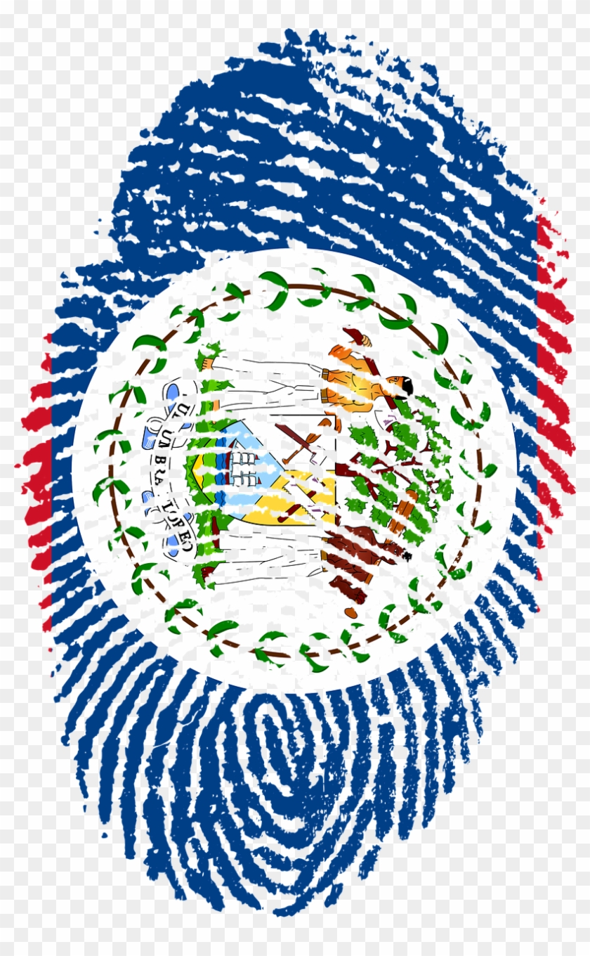 Belize Flag Fingerprint - Belize Flag Fingerprint #1554771