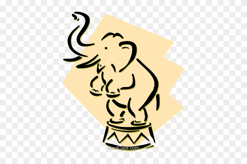 Circus Elephant Royalty Free Vector Clip Art Illustration - Circus Elephant Royalty Free Vector Clip Art Illustration #1554830