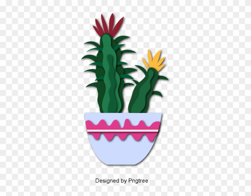 Beautiful Cartoon Cute Hand-painted Plants Potted Cactus - Beautiful Cartoon Cute Hand-painted Plants Potted Cactus #1554914