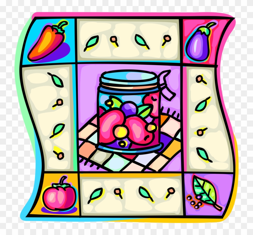 Vector Illustration Of Homemade Pickles, Jam, And Preserves - Vector Illustration Of Homemade Pickles, Jam, And Preserves #1555035