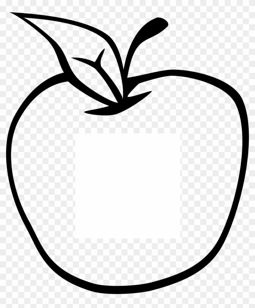 Empty Apple Clip Art At Clker Com Vector Online Line - Apple Black And White #35912
