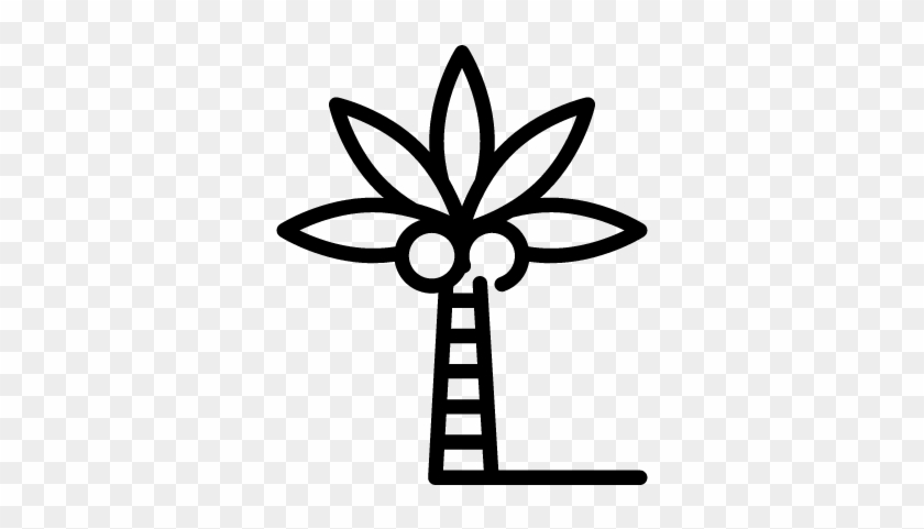 Coconut Tree Vector - Marijuana Leaf Symbol #36152
