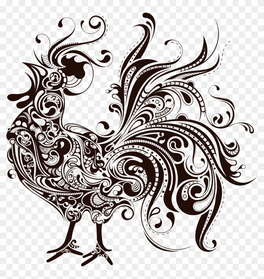 Clipart - Rooster Silhouette Abstract #36237