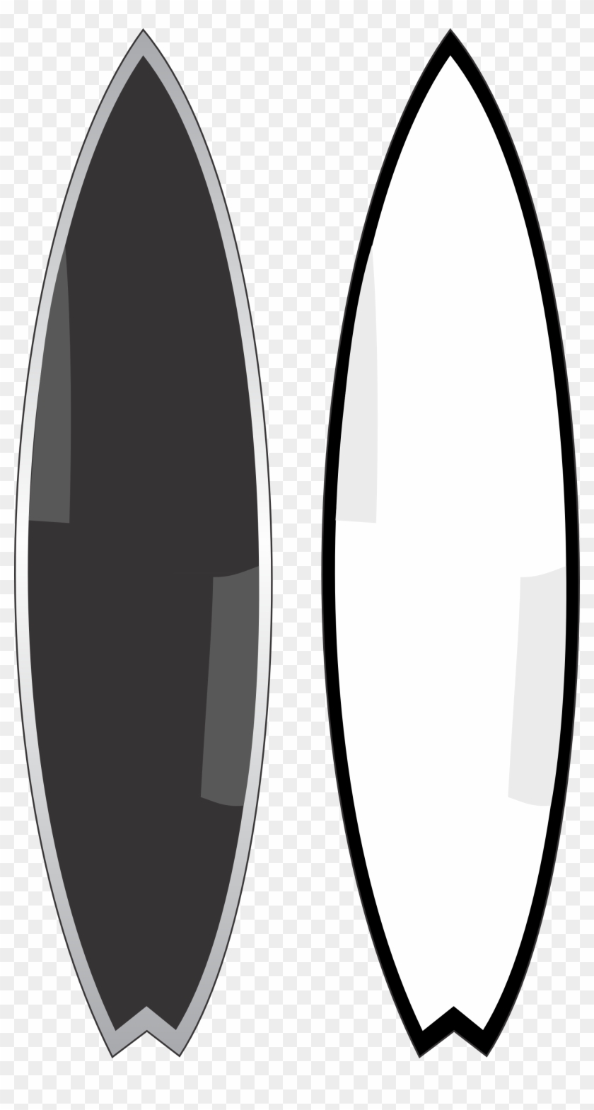 Tropical Surfboard Clipart Surfing Clipart Surf Pictures - Silhouette Of A Surfboard #36265
