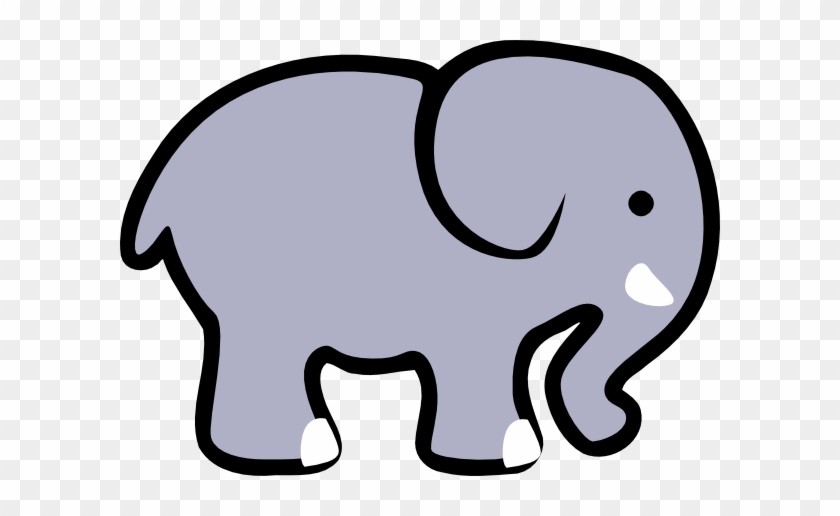 Cute Elephant Clipart Black And White - Simple Cartoon Elephant #36636