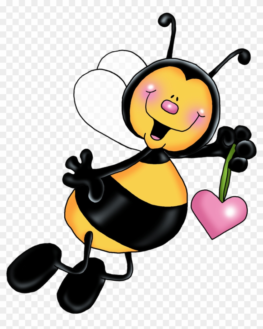 Bees With Pink Love Hearts - Imagenes De Animalitos En Caricatura #36798