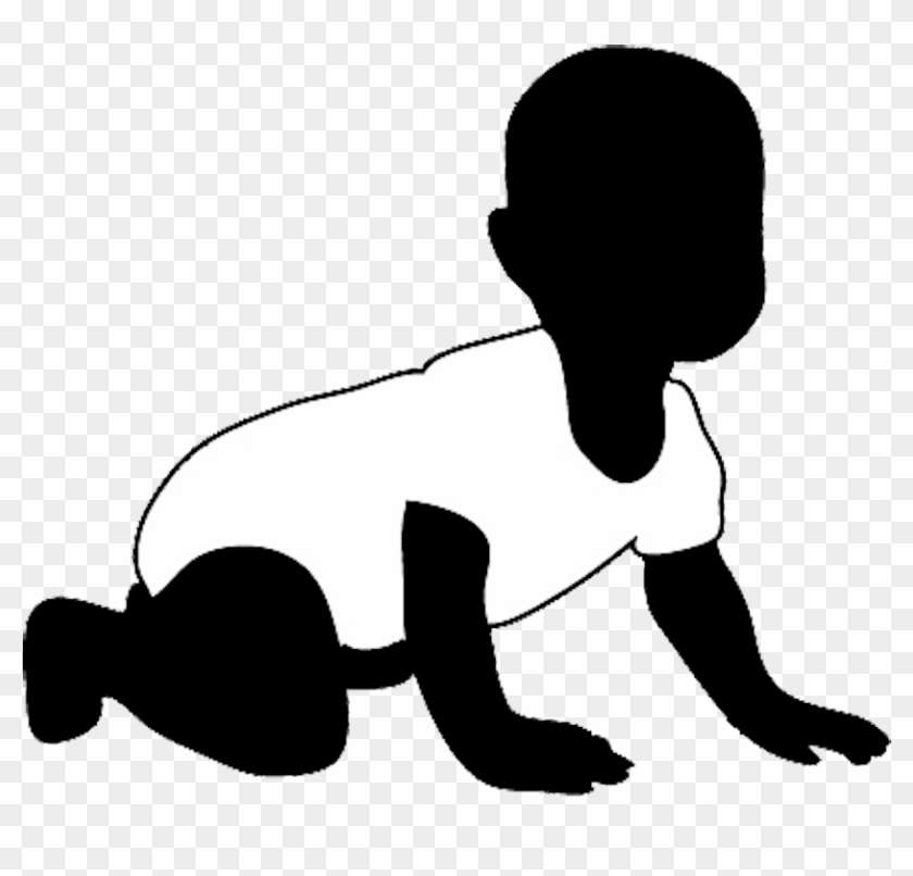 Baby Silhouette Clip Art - Crawling Baby Silhouette Png #36949