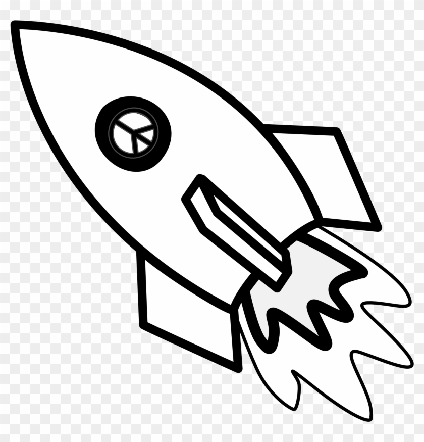 Rocket Clipart Black And White - Clip Art Black And White Rocket #36994