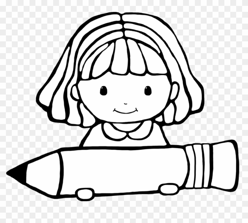 Writing Clipart Black And White - Clipart Student Black And White #37013