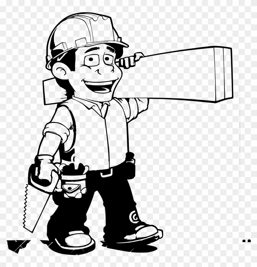 Carpenter Clipart Black And White - Carpintero Blanco Y Negro #37052