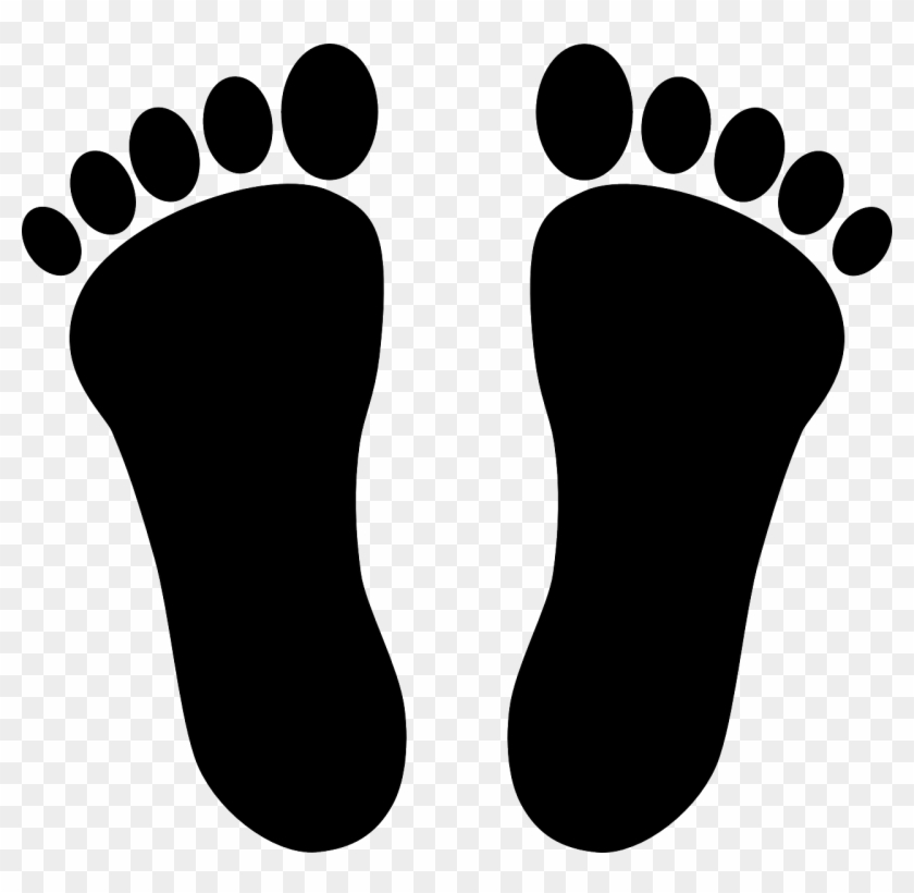 Clip Art Foot Prints Photo - Black And White Feet #37076