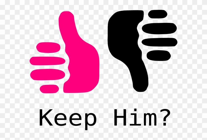 Thumbs Up Thumbs Down Pink And Black Clip Art At Clker - Transparent Thumbs Up Down #37085