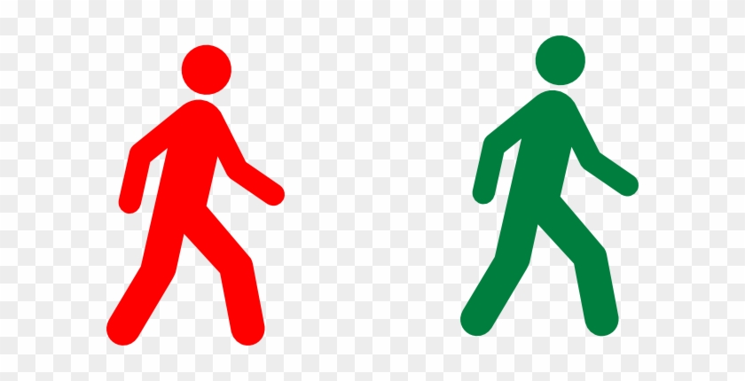 Walking Man Red Green Clip Art - Green And Red Man #37188