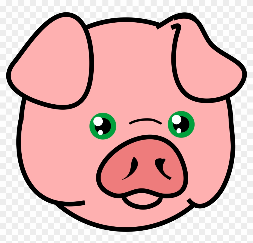 Open - Pig Head Clip Art #37198