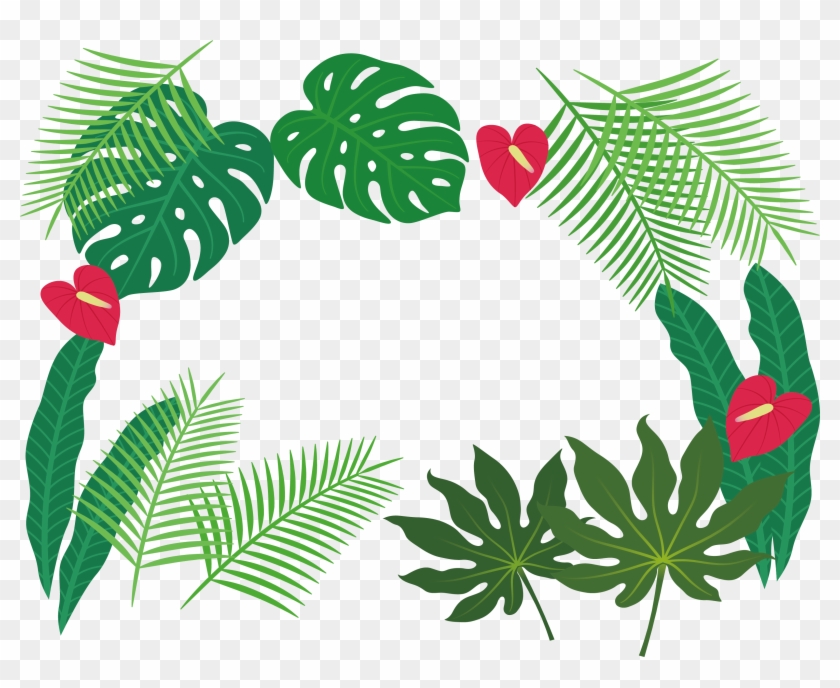 Leaf Clip Art - Tropical Leaves Borders Png #37260