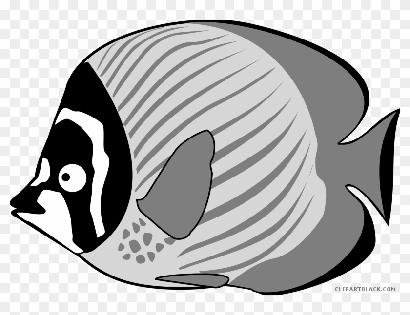 Tropical Fish Animal Free Black White Clipart Images - Clipart Cartoon Fish #37270