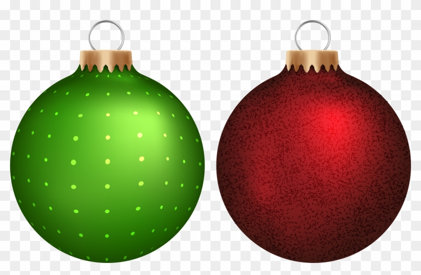 Green And Red Christmas Balls Png Clip Art - Christmas Balls Green And Red #37360